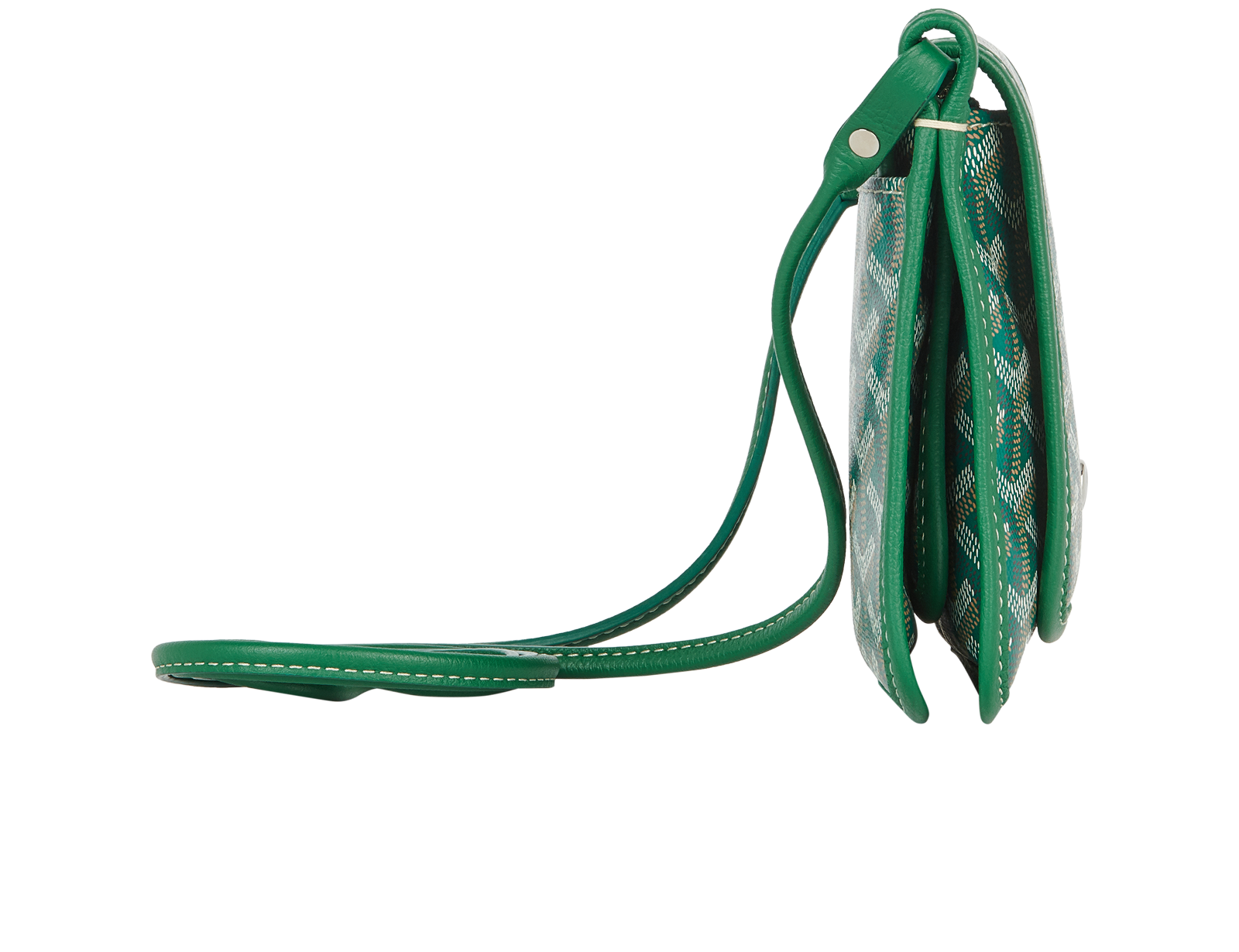 Plumet Pocket Wallet, &pound;1,200, Handbags, Green, Coated Canvas, Side view